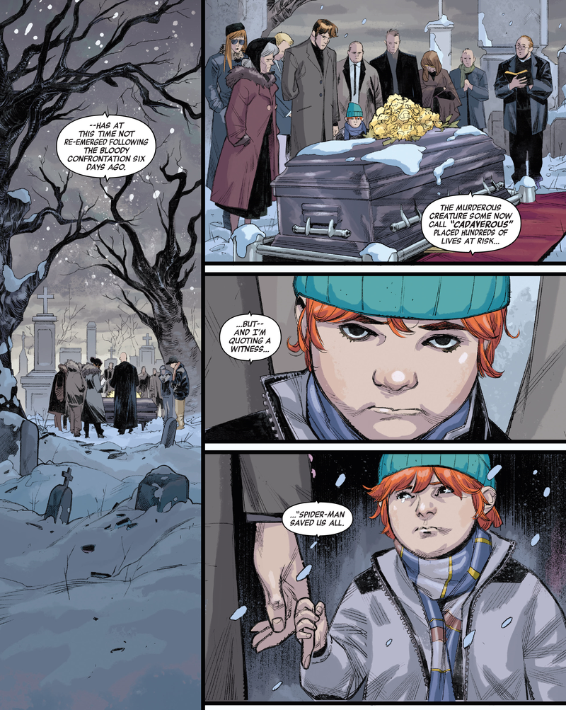Peter and Ben attend MJ's funeral.